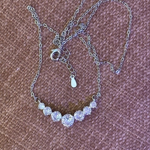Moissanite 2.8 Carat Necklace in Platinum coated over S925 Sterling Silver - Picture 1 of 17